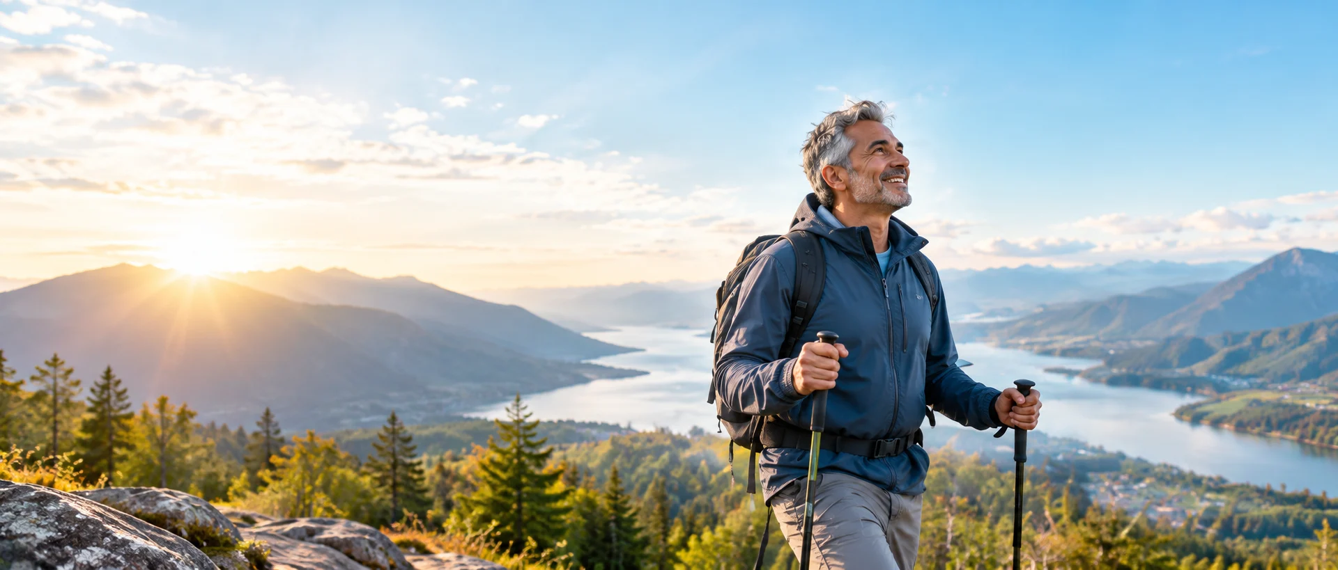 Hiker looking at the landscape